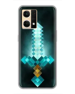 Чехол для OPPO Reno7 4G с картинкой «Алмазный меч неон»