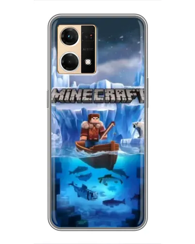 Чехол для OPPO Reno7 4G с картинкой «Minecraft ледяной мир»