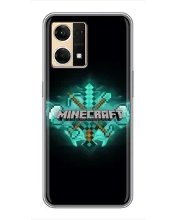 Чехол для OPPO Reno7 4G с картинкой «Minecraft Diamond лого»