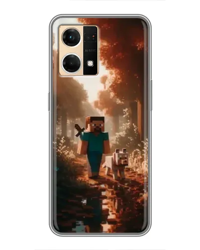 Чехол для OPPO Reno7 4G с картинкой «Стив в лесу»