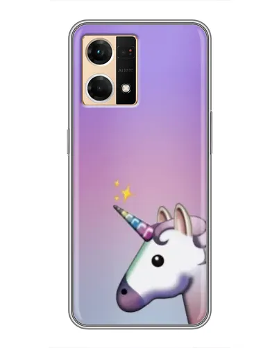 Чехол для OPPO Reno7 4G с картинкой «Единорог градиент» Чехол для OPPO Reno7 4G с картинкой «Единорог градиент»