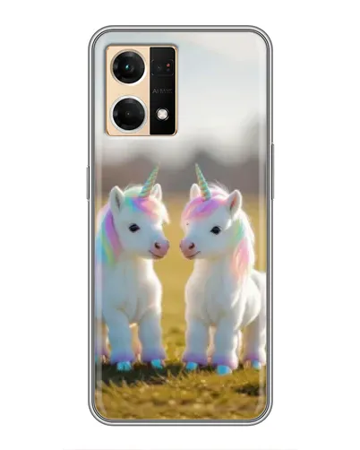 Чехол для OPPO Reno7 4G с картинкой «Пара единорогов» Чехол для OPPO Reno7 4G с картинкой «Пара единорогов»