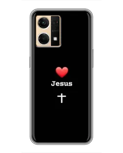 Чохол для OPPO Reno7 4G з картинкою «Серце - Jesus» Чохол для OPPO Reno7 4G з картинкою «Серце - Jesus»