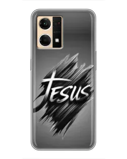 Чехол для OPPO Reno7 4G с картинкой «Надпись Jesus Graffiti»