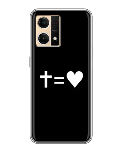Чехол для OPPO Reno7 4G с картинкой «Крест и Сердце»