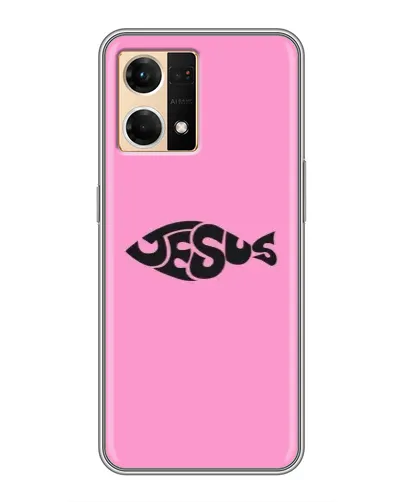 Чехол для OPPO Reno7 4G с картинкой «Розовый символ  Jesus»