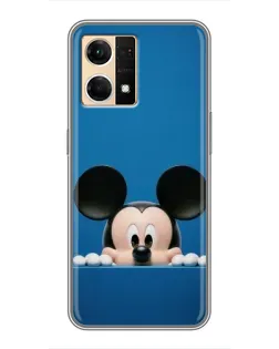 Чехол для OPPO Reno7 4G с картинкой «Микки выглядывает»