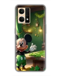 Чехол для OPPO Reno7 4G с картинкой «Микки в мастерской»
