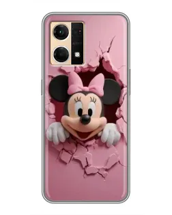 Чехол для OPPO Reno7 4G с картинкой «Минни сквозь стену»