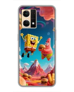 Чехол для OPPO Reno7 4G с картинкой «Космический фастфуд» Чехол для OPPO Reno7 4G с картинкой «Космический фастфуд»
