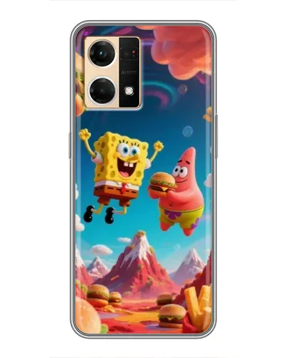 Чехол для OPPO Reno7 4G с картинкой «Космический фастфуд»
