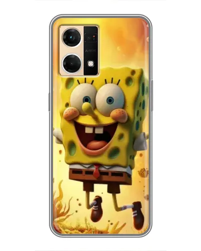 Чехол для OPPO Reno7 4G с картинкой «Губка Боб прыгает»