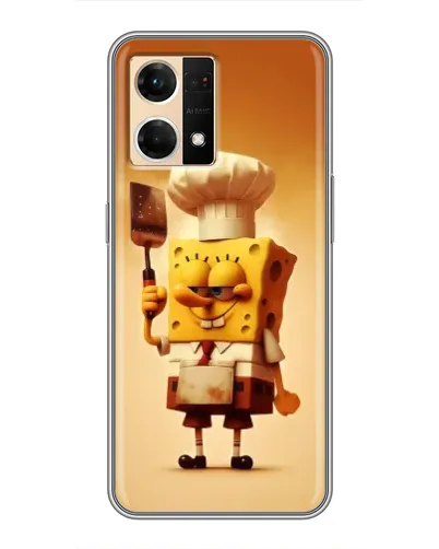 Чехол для OPPO Reno7 4G с картинкой «Губка Боб повар»