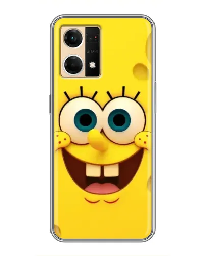 Чехол для OPPO Reno7 4G с картинкой «Губка Боб улыбка»