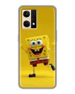 Чехол для OPPO Reno7 4G с картинкой «Позитивный Губка Боб»