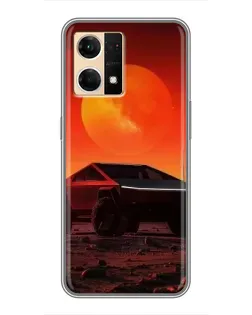 Чохол для OPPO Reno7 4G з картинкою «Cybertruck на Марсі»