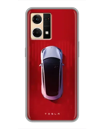 Чехол для OPPO Reno7 4G с картинкой «Tesla Top View»