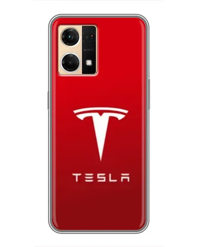 Чехол для OPPO Reno7 4G с картинкой «Tesla Red Classic»