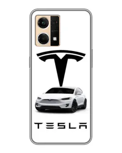 Чохол для OPPO Reno7 4G з картинкою «Tesla White Style»