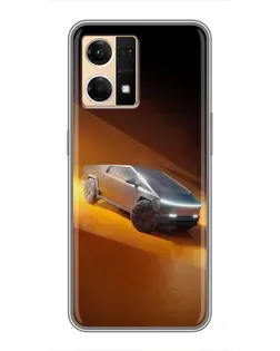 Чохол для OPPO Reno7 4G з картинкою «Cybertruck у пустелі»
