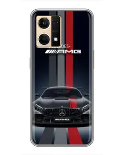Чохол для OPPO Reno7 4G з картинкою «Mercedes — білий карбон»
