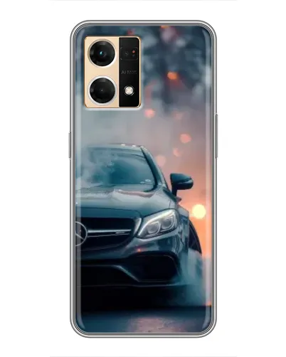 Чехол для OPPO Reno7 4G с картинкой «Mercedes — ночной город»