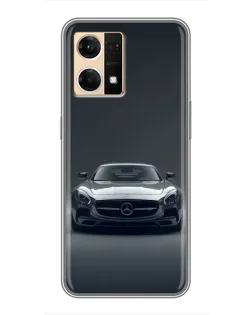 Чехол для OPPO Reno7 4G с картинкой «Mercedes на черном»