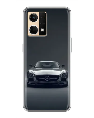 Чехол для OPPO Reno7 4G с картинкой «Mercedes на черном»