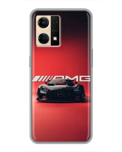 Чехол для OPPO Reno7 4G с картинкой «Mercedes AMG — красная линия»