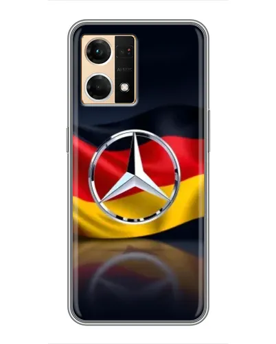 Чехол для OPPO Reno7 4G с картинкой «Mercedes — флаг Германии»