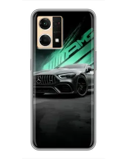 Чехол для OPPO Reno7 4G с картинкой «Темный Mercedes AMG»