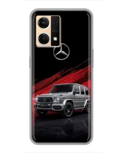 Чехол для OPPO Reno7 4G с картинкой «Mercedes G-Class красный»