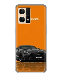 Чехол для OPPO Reno7 4G с картинкой «Оранжевый Mercedes AMG»