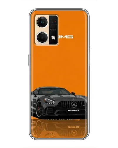 Чехол для OPPO Reno7 4G с картинкой «Оранжевый Mercedes AMG»