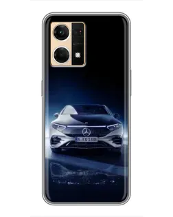 Чехол для OPPO Reno7 4G с картинкой «Ночной Mercedes EQ»