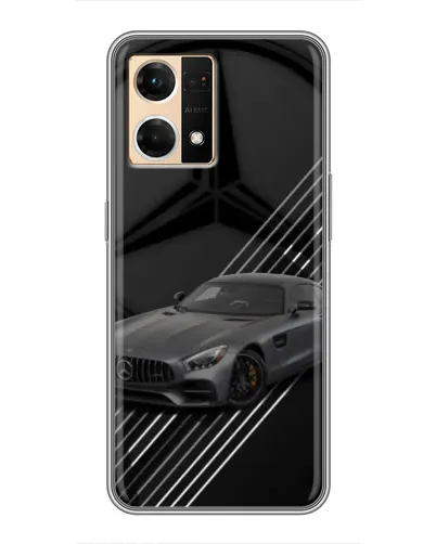 Чехол для OPPO Reno7 4G с картинкой «Mercedes AMG — графика»