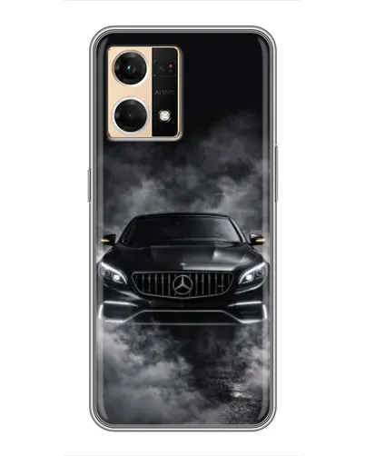 Чехол для OPPO Reno7 4G с картинкой «Mercedes в дыму»