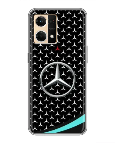 Чехол для OPPO Reno7 4G с картинкой «Mercedes — бирюзовый акцент»