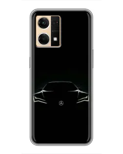 Чехол для OPPO Reno7 4G с картинкой «Mercedes — силуэт авто» Чехол для OPPO Reno7 4G с картинкой «Mercedes — силуэт авто»