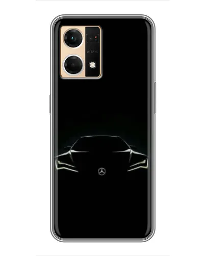 Чехол для OPPO Reno7 4G с картинкой «Mercedes — силуэт авто» Чехол для OPPO Reno7 4G с картинкой «Mercedes — силуэт авто»