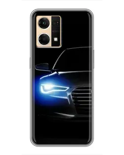 Чехол для OPPO Reno7 4G с картинкой «Неоновый взгляд Audi» Чехол для OPPO Reno7 4G с картинкой «Неоновый взгляд Audi»