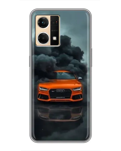 Чехол для OPPO Reno7 4G с картинкой «Audi в облаках дыма»