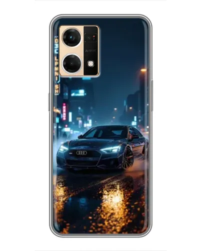 Чехол для OPPO Reno7 4G с картинкой «Ночной город и Audi»