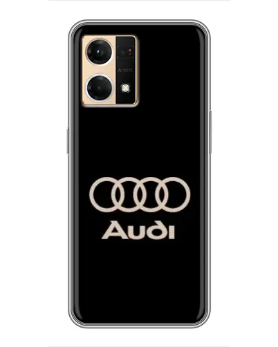 Чехол для OPPO Reno7 4G с картинкой «Audi — золотой логотип»