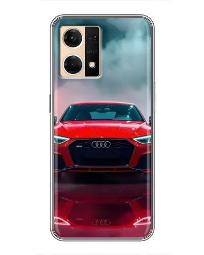 Чехол для OPPO Reno7 4G с картинкой «Audi RS — красный стиль»
