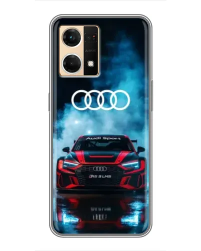 Чехол для OPPO Reno7 4G с картинкой «Audi Sport — неон»