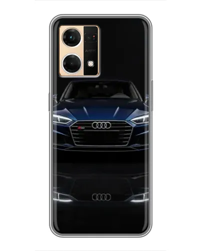 Чехол для OPPO Reno7 4G с картинкой «Audi — ночное отражение»