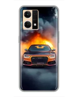 Чехол для OPPO Reno7 4G с картинкой «Audi в огненном дыму» Чехол для OPPO Reno7 4G с картинкой «Audi в огненном дыму»
