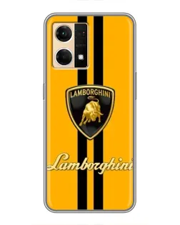 Чохол для OPPO Reno7 4G з картинкою «Lamborghini Stripe жовтий»