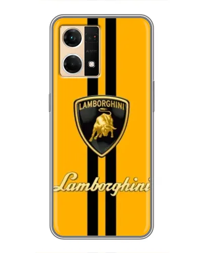 Чехол для OPPO Reno7 4G с картинкой «Lamborghini Stripe желтый»